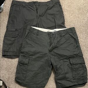 Eddie Bauer Set of Two Men's Dark Gray Cargo Shorts